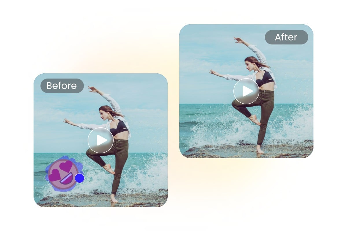 Apply clipfly object remover to remove emojis from video in one click
