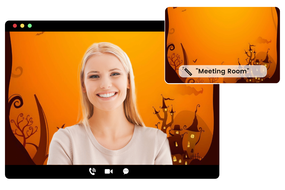 Apply halloween background as zoom meeting background