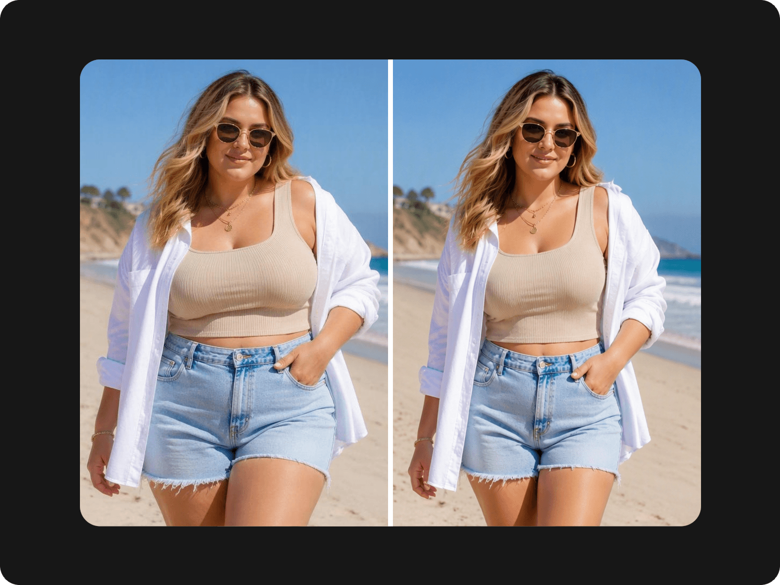 Apply skinny filter to a lady in a photo