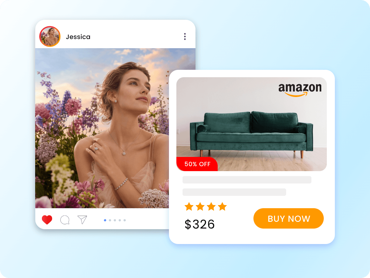 Apply the ai sharpened image to social media and ecommerce platforms