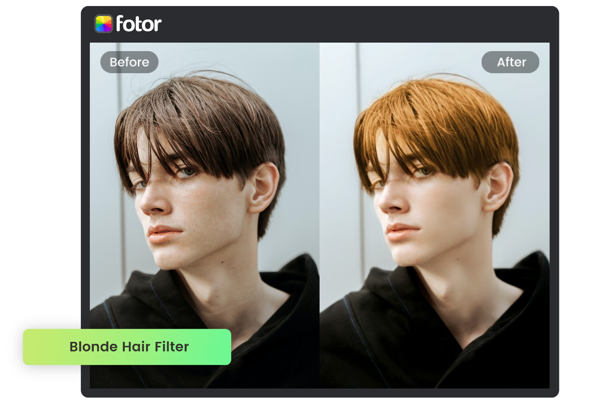 Blonde Hair Filter Virtual Hair Color Try on for Blonde Hair Fotor