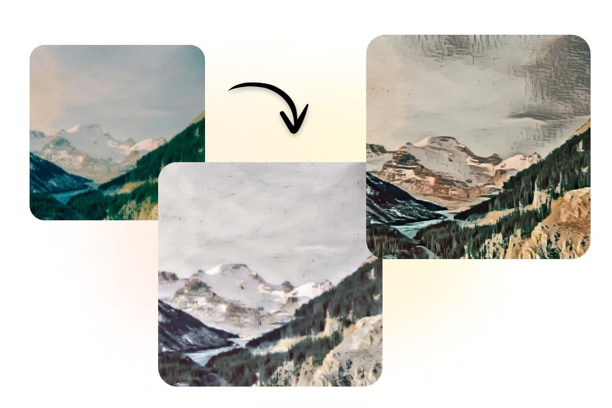 Apply watercolor filters to this landscape and make it a watercolor painting in one click