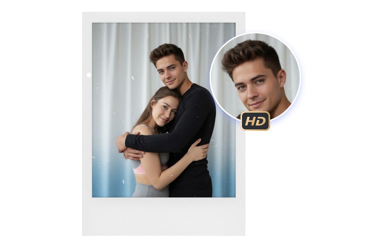 Authentic and realistic Polaroid effect with slight blur and grain effect