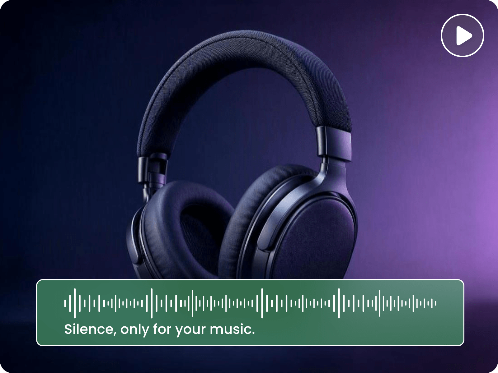 Auto add audio and captions to an earphone product video