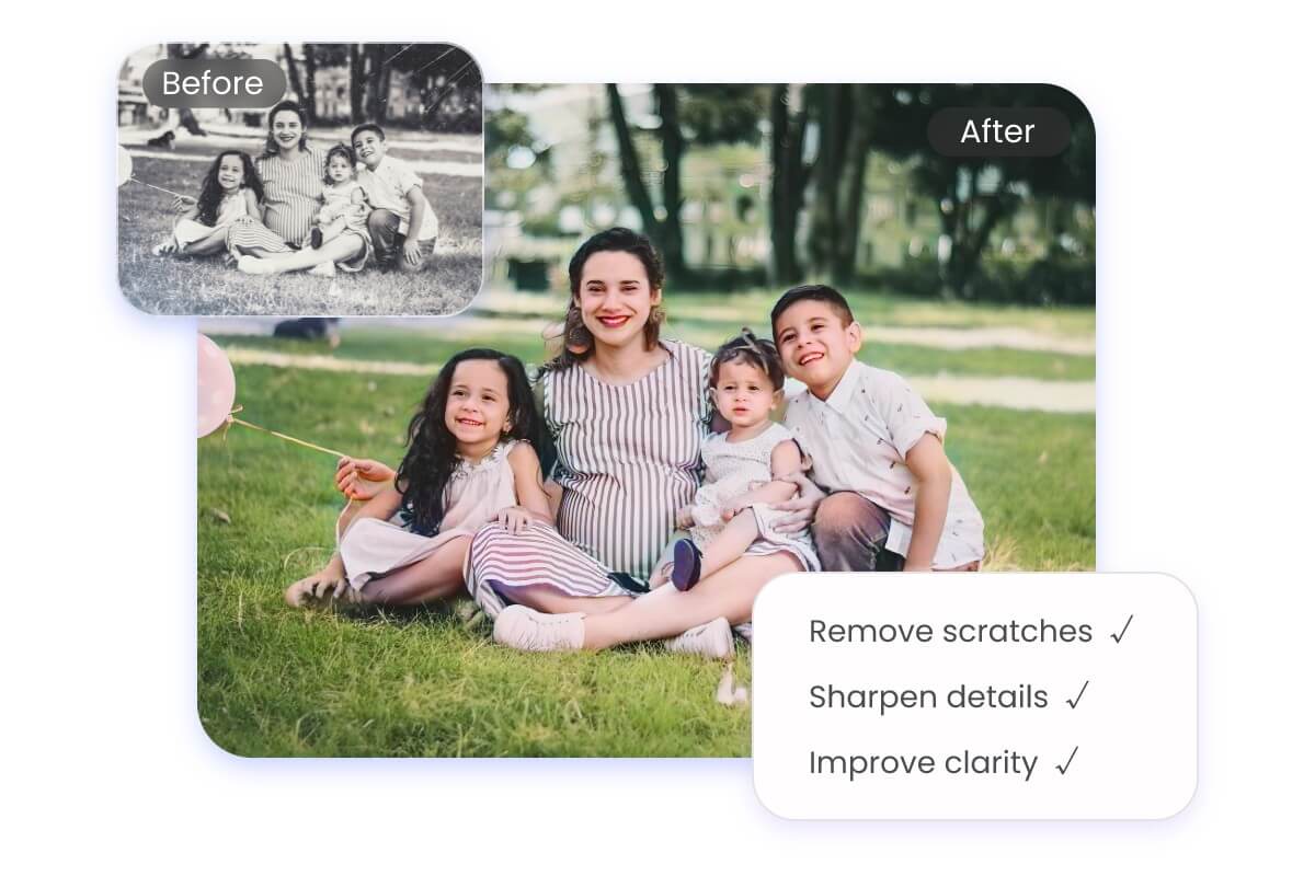 瞬時に写真を修復してカラー化