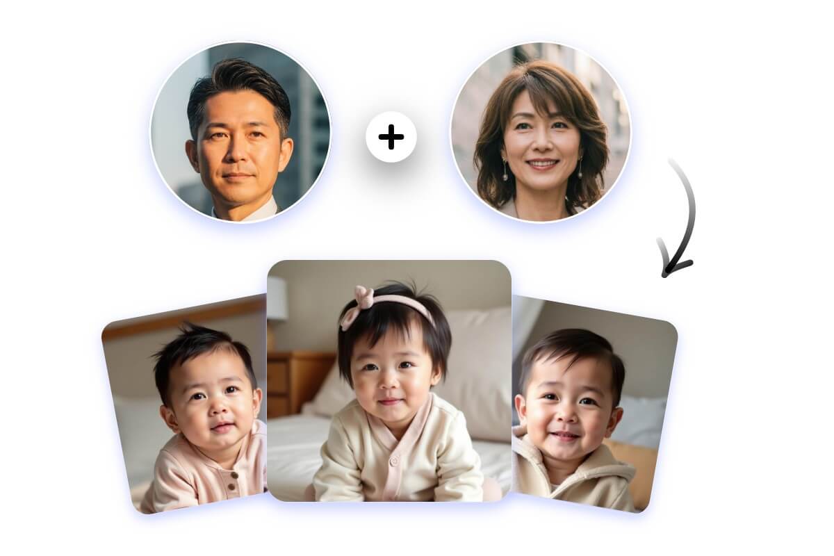 家族になる二人への子供の顔予想