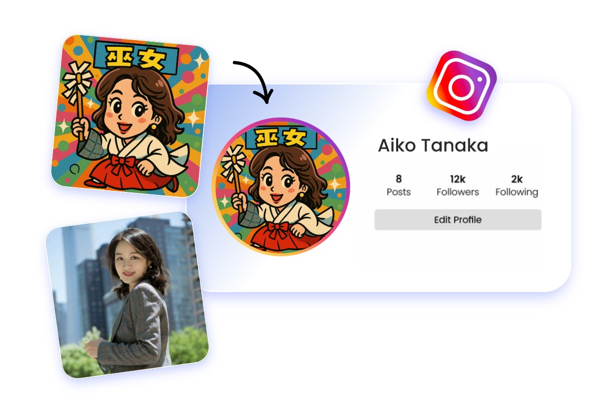 SNS映え抜群！ビックリマン風アイコンを作成