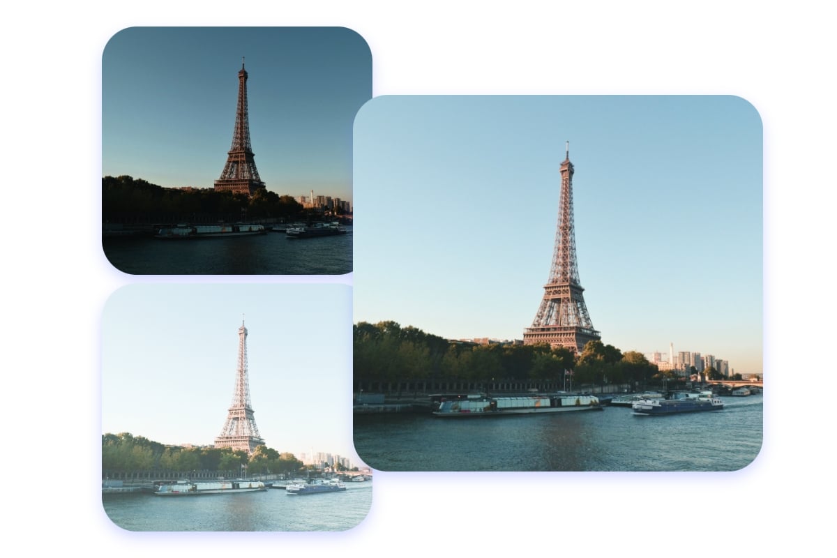 Brighten the underexposed photo or reduce the brightness of the overexposed photo