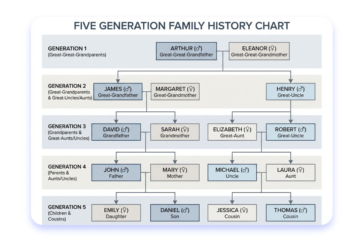 Créer des arbres de famille multi-générationnels en une seule vue