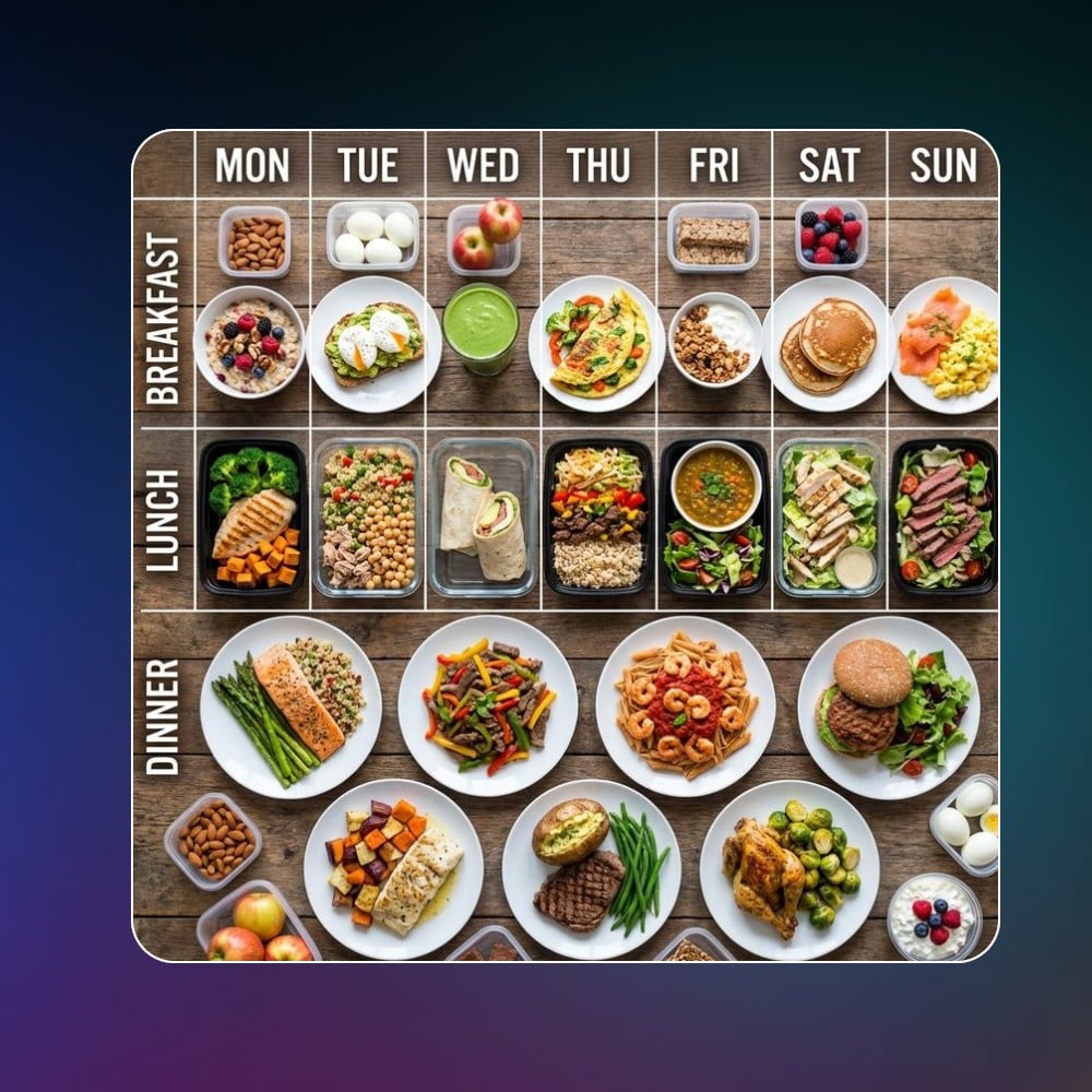 Créer des plans de repas hebdomadaires pour la forme les objectifs de poids ou les besoins familiaux