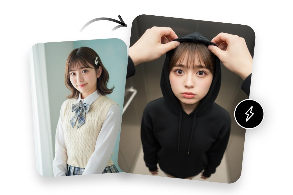 ワンクリックで捕獲されたAI写真を生成