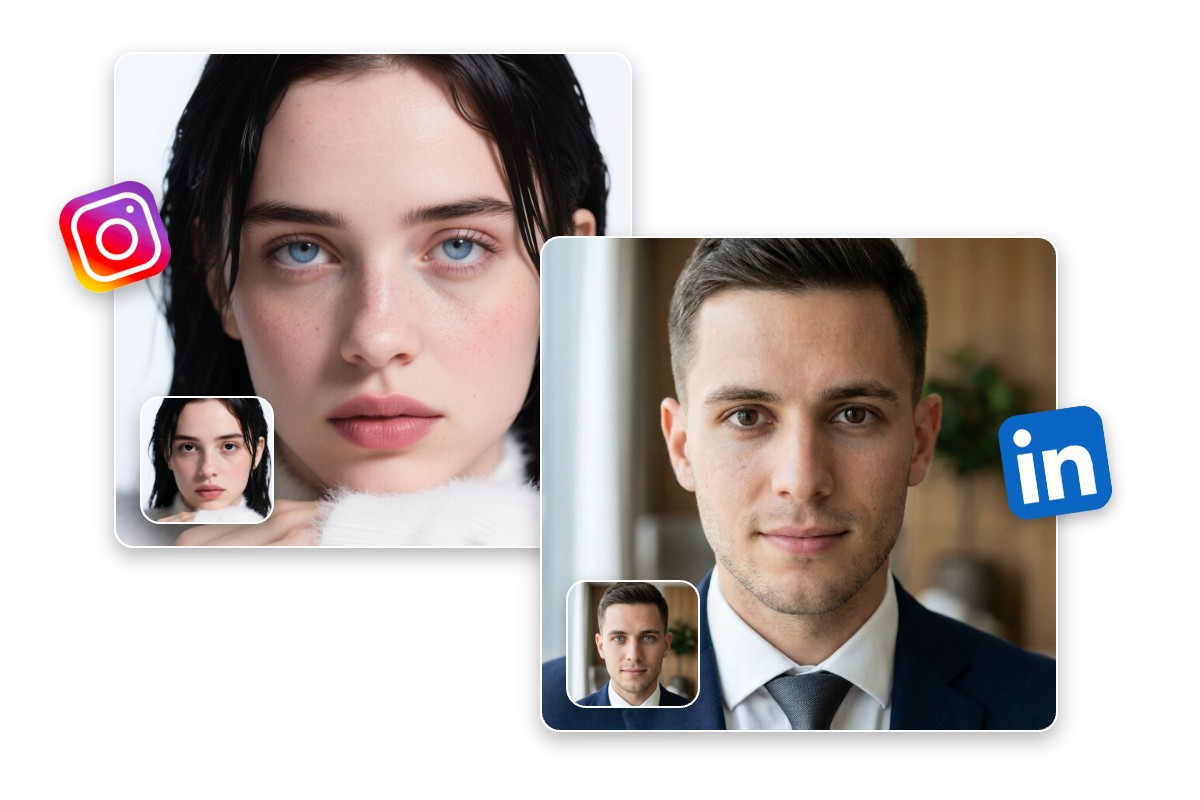 Change eye color with fotor for social media posts or professional headshots