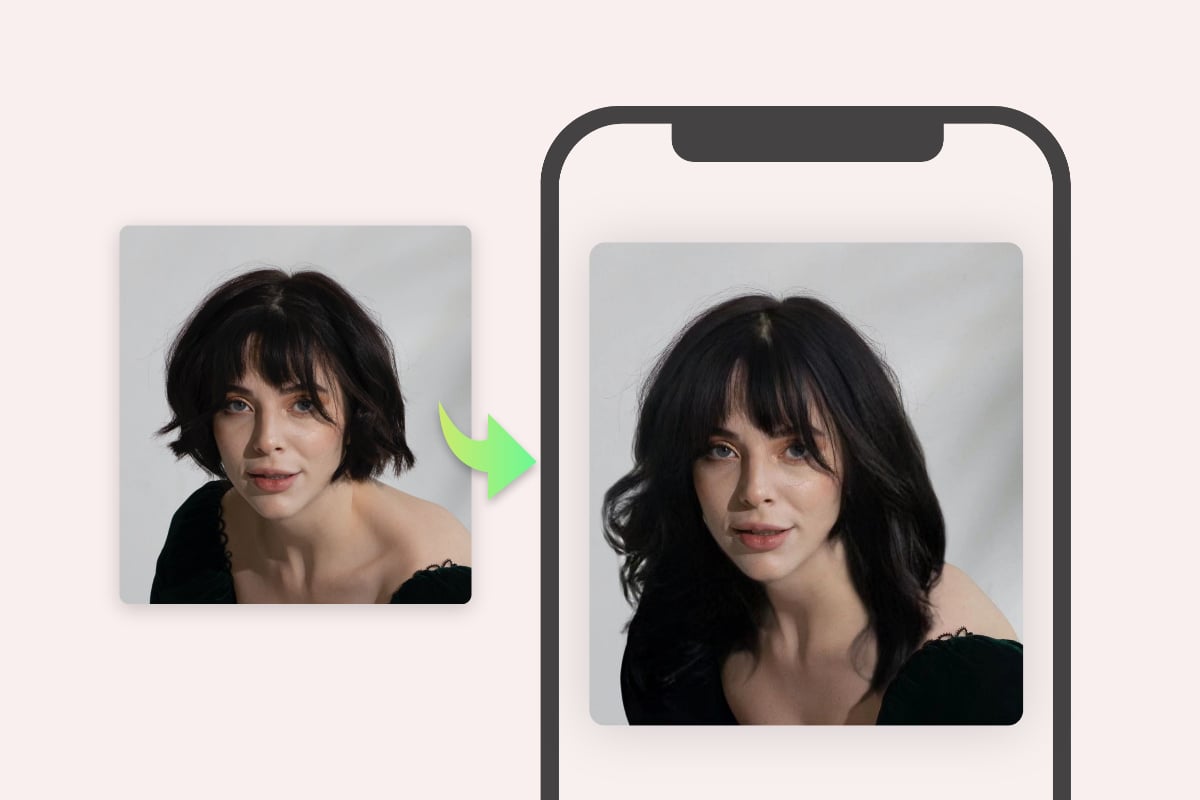 Cambiar hembras Blunt Bang y Bob Hairstyle en las olas fáciles con cortes de pelo en la aplicación Fotor Hairstyle Changer