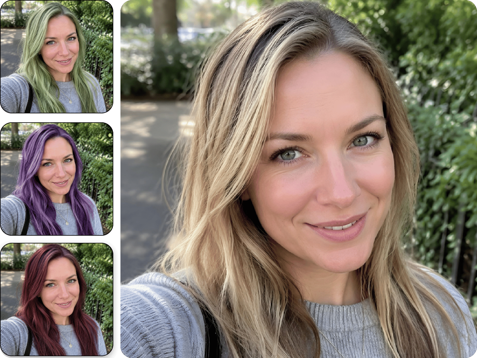 Change hair colors of a female selfie