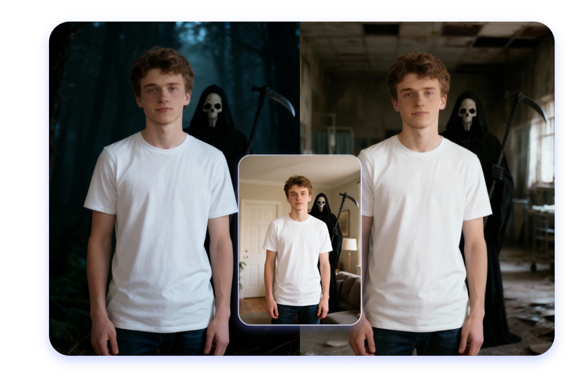 心霊写真合成サイトホラー背景変更機能