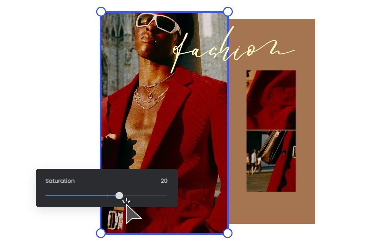 Change image saturation to make stunning cover design