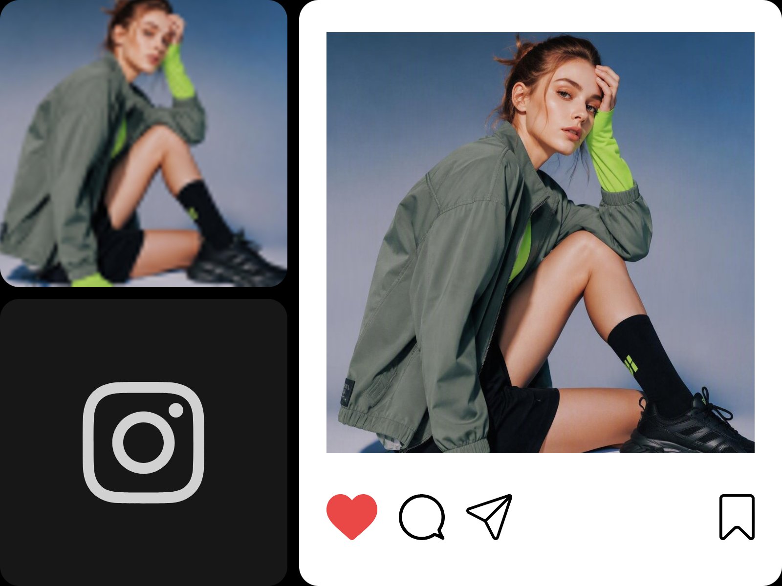 Change photo to fit instagram to show the social media use