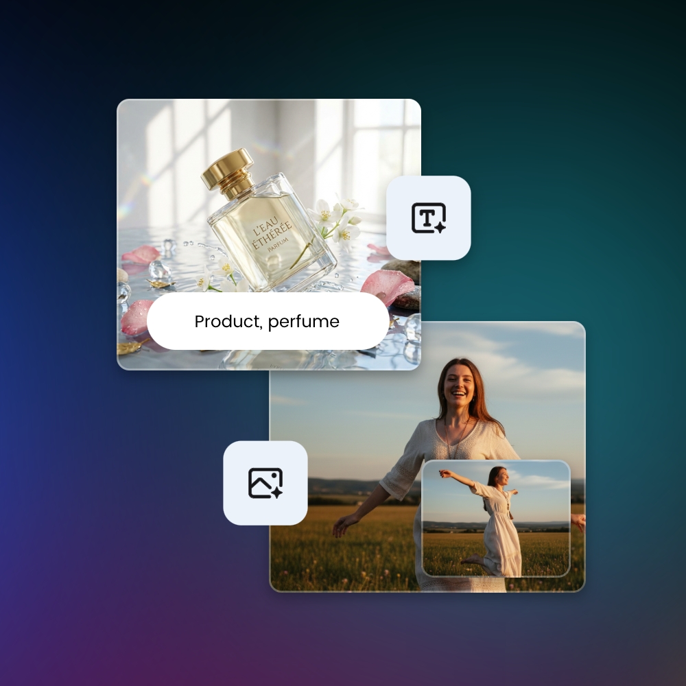 Change text and image to two ai pictures in fotor kling o1 ai