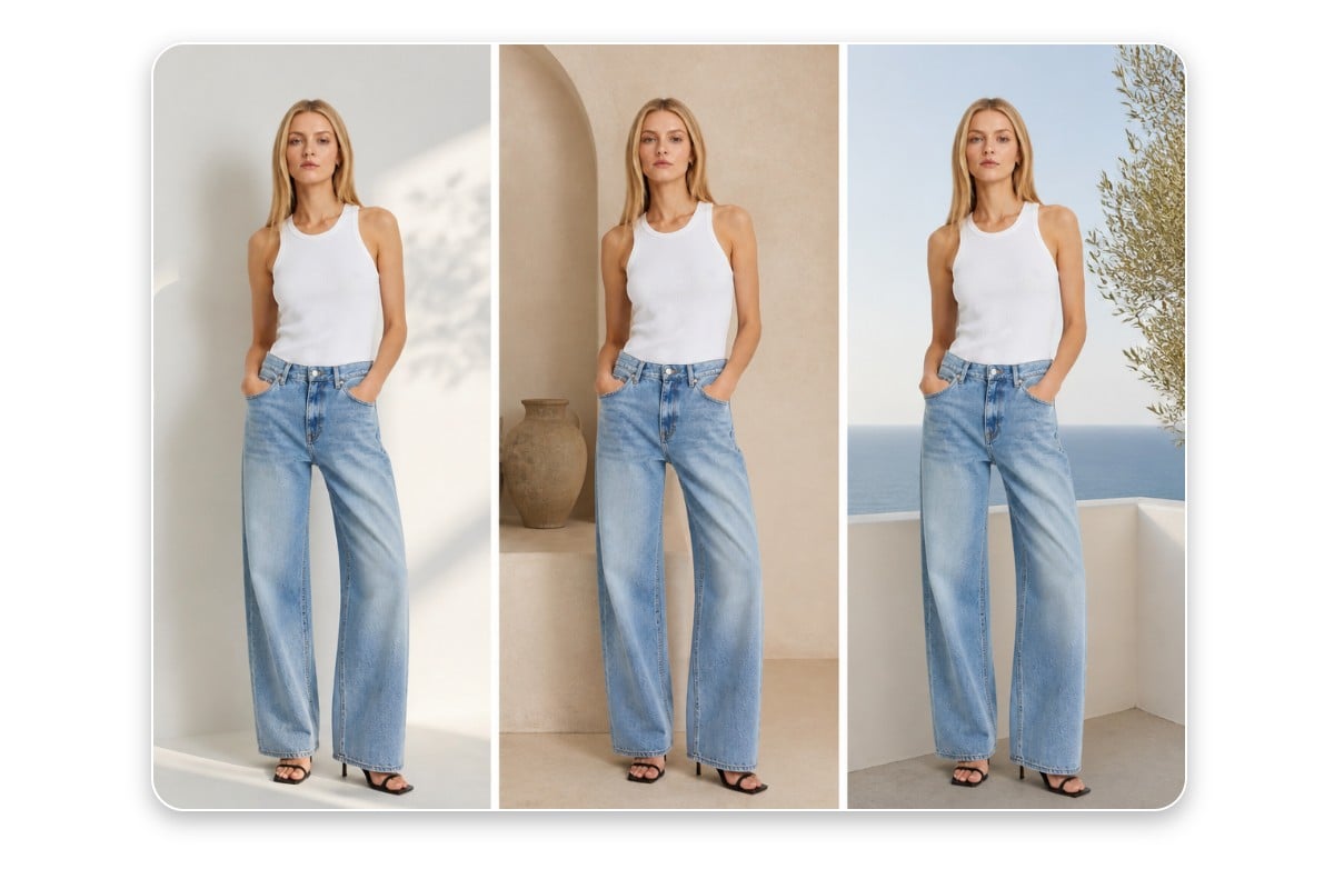 Change the backgrounds of a female model photo