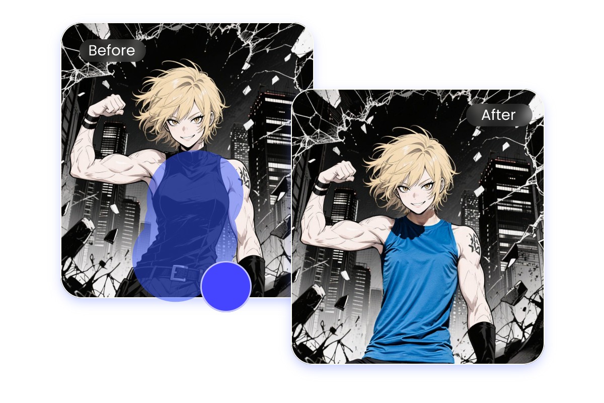 Change the characters clothes with ai replacer