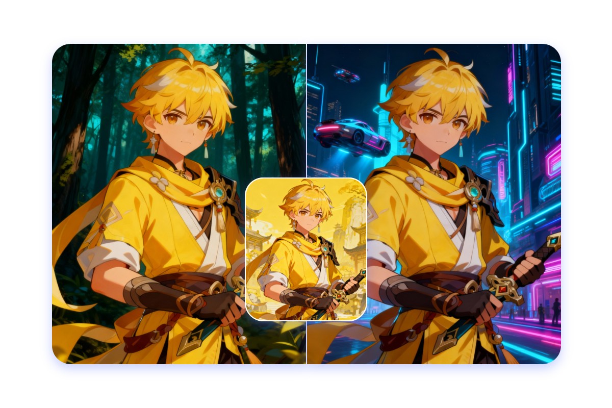 Change the original background of your genshin oc to two other stylish ones