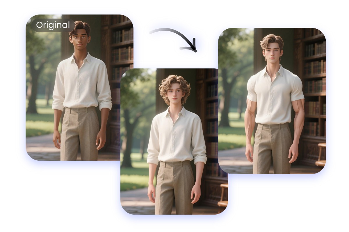 Change your oc skin color hairstyle and figure