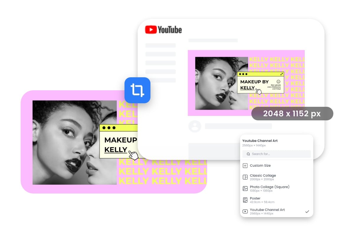 Change youtube banner size in fotor