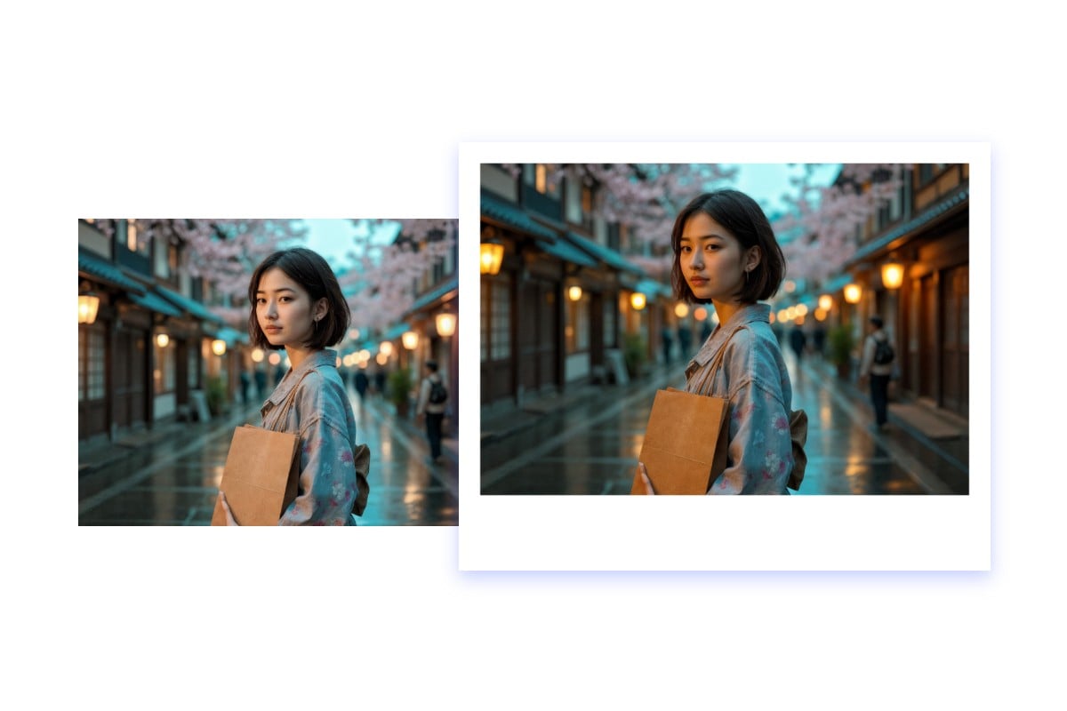 ワンクリックでチェキ風写真を作成