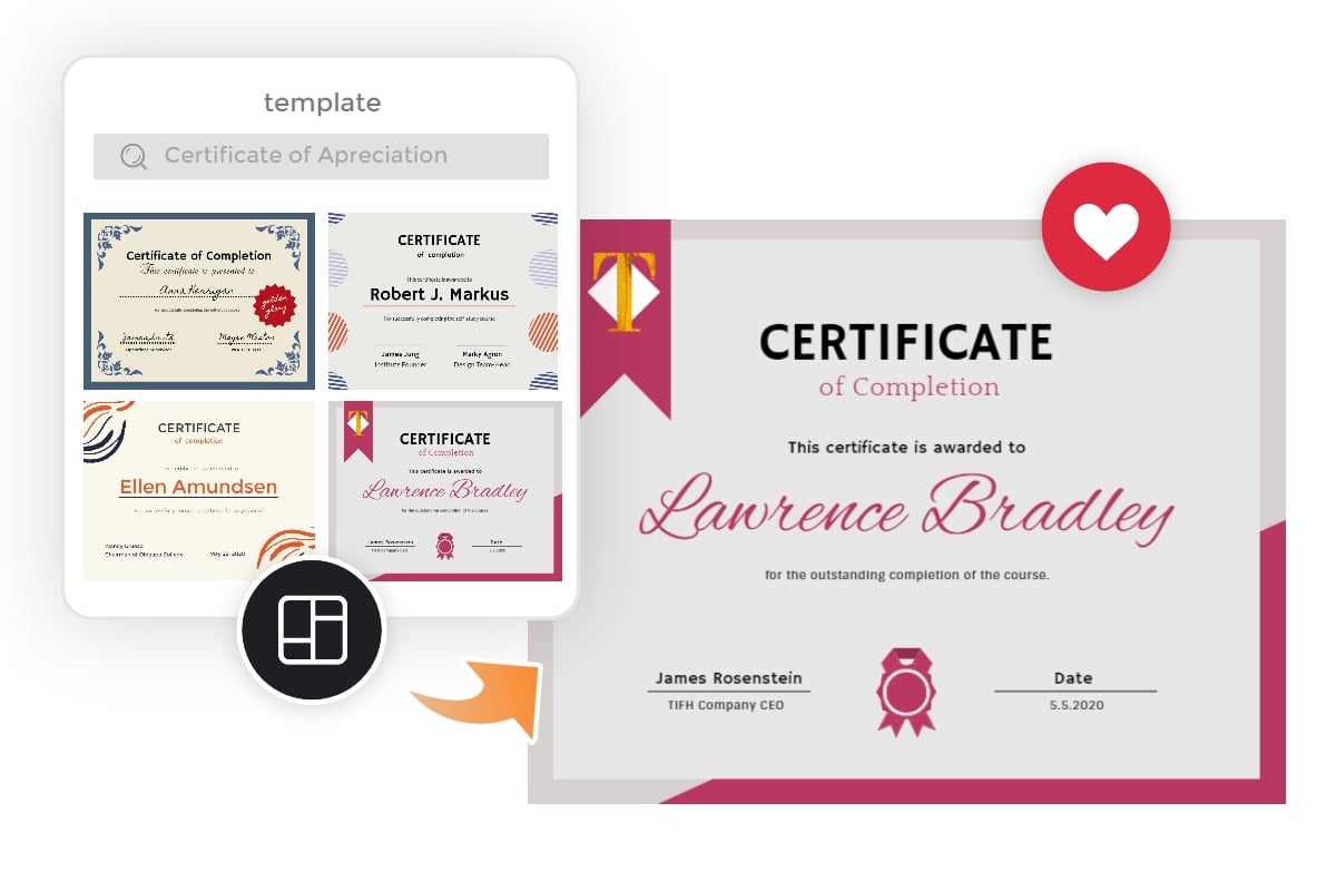 sample certificate of completion template