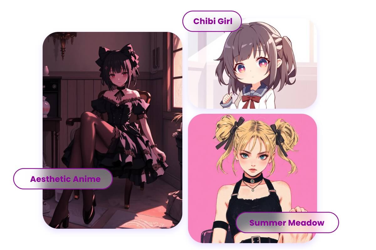 お気に入りのAIロリアートを選んで作成