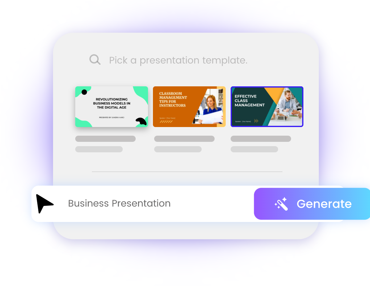 Choose a ppt template enter text promts and click generate in fotor ai slides