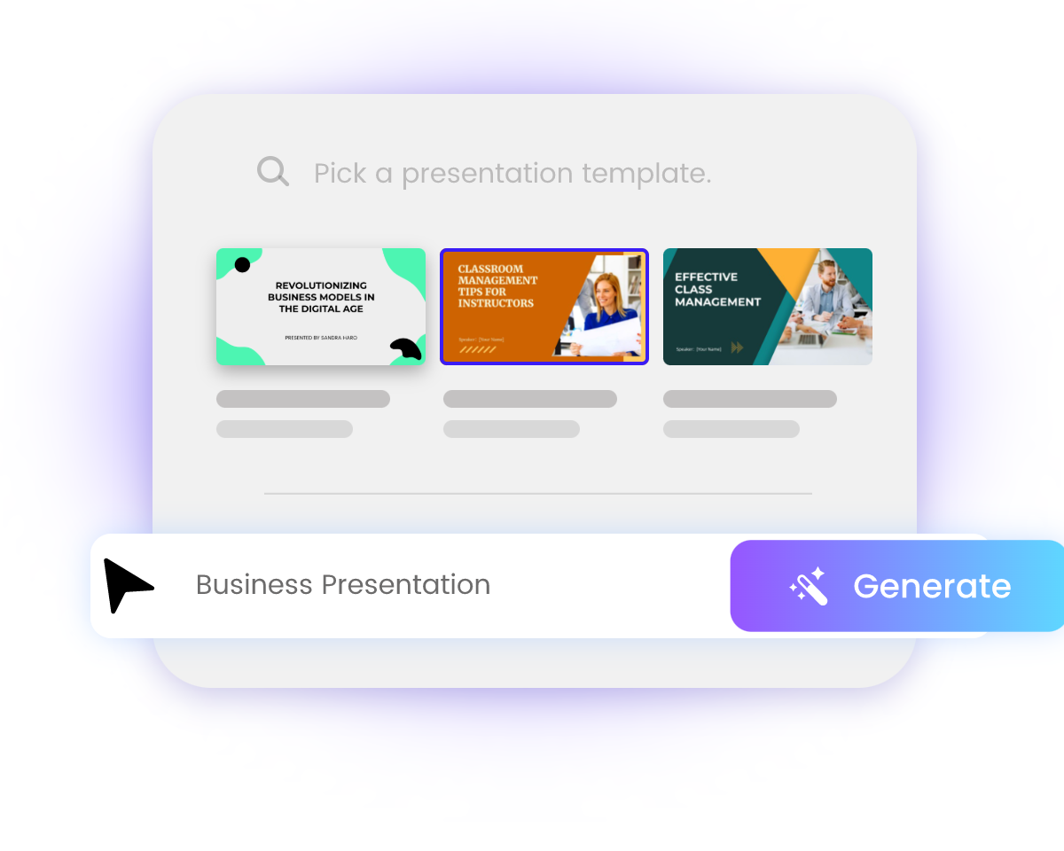 Choose a template and generate an ai presentation in fotor ai slides