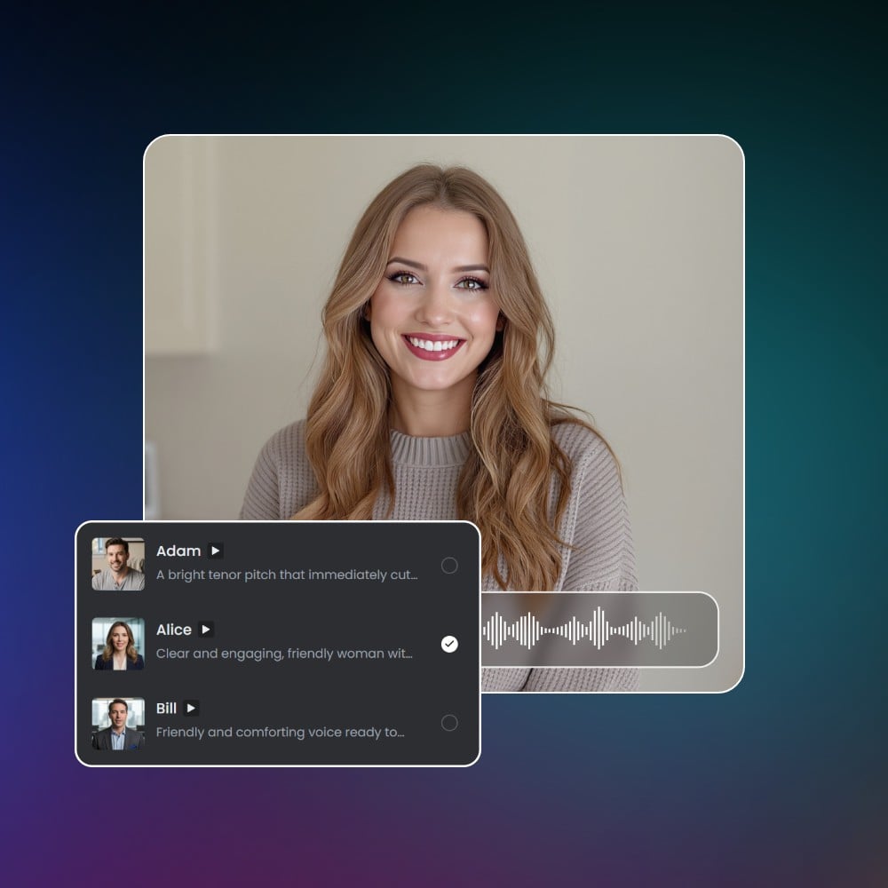 Choose from a wide range of natural ai voices