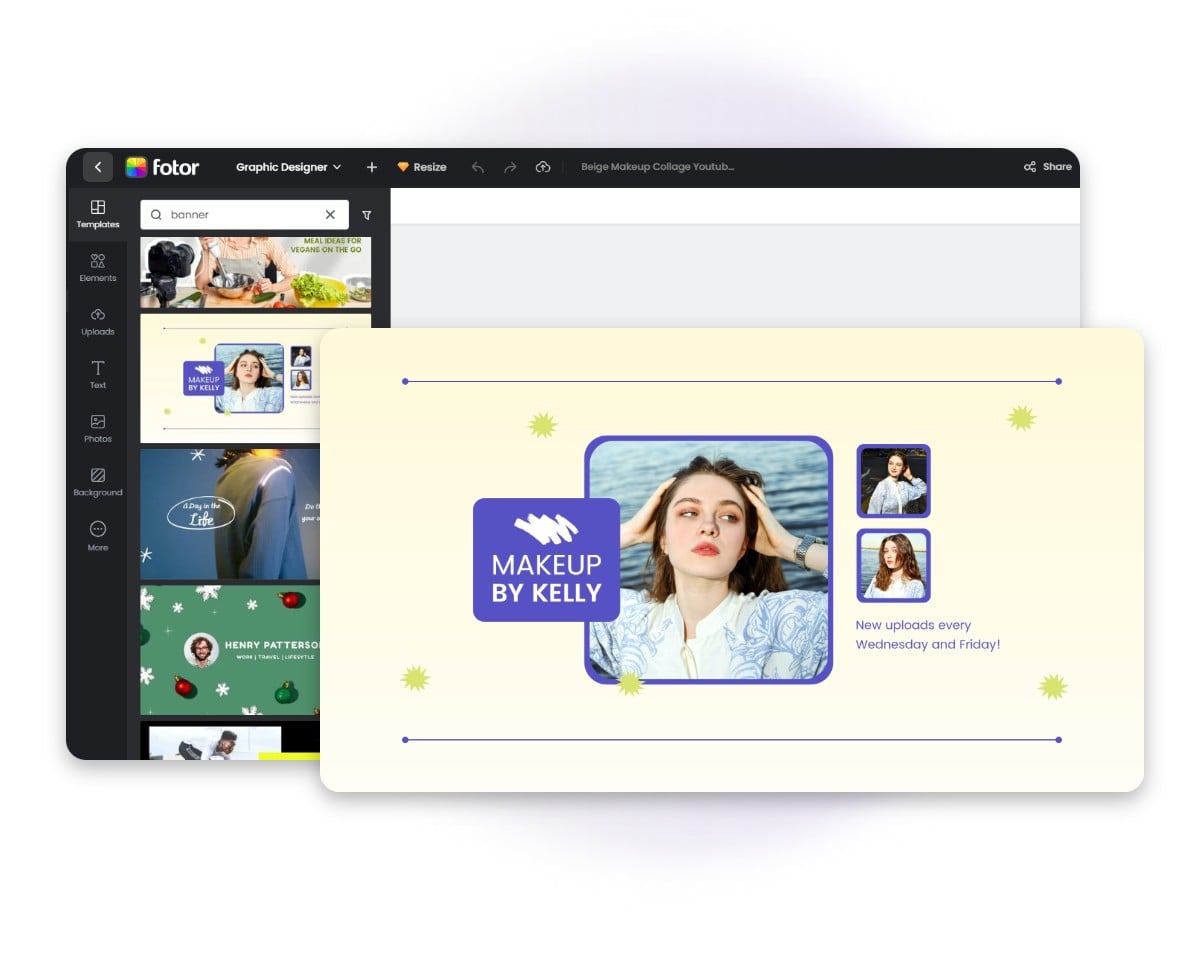 Choose the desired banner template