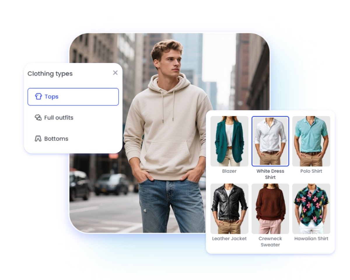 Choose the outfit category and the preferred premande clothing option
