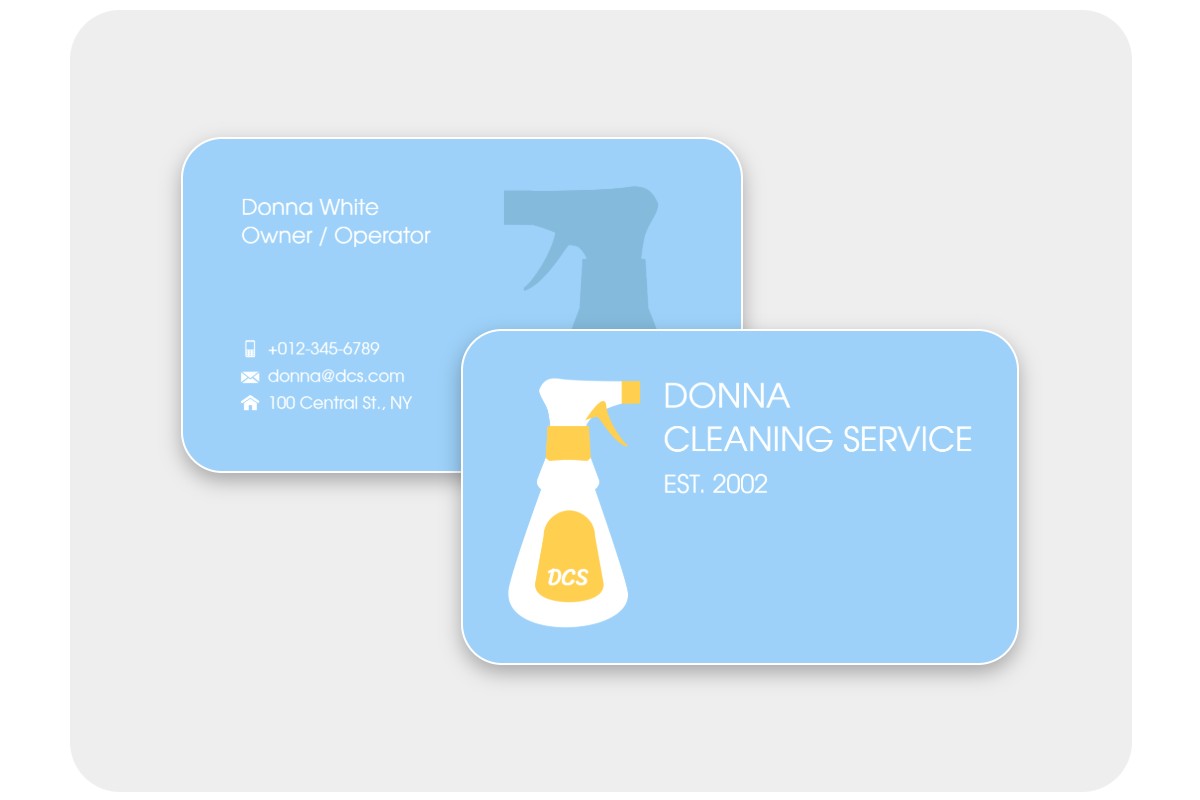 Cleaning business card templates