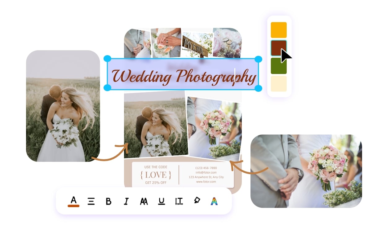 Collage post maker featuring a poster template about a wedding photography