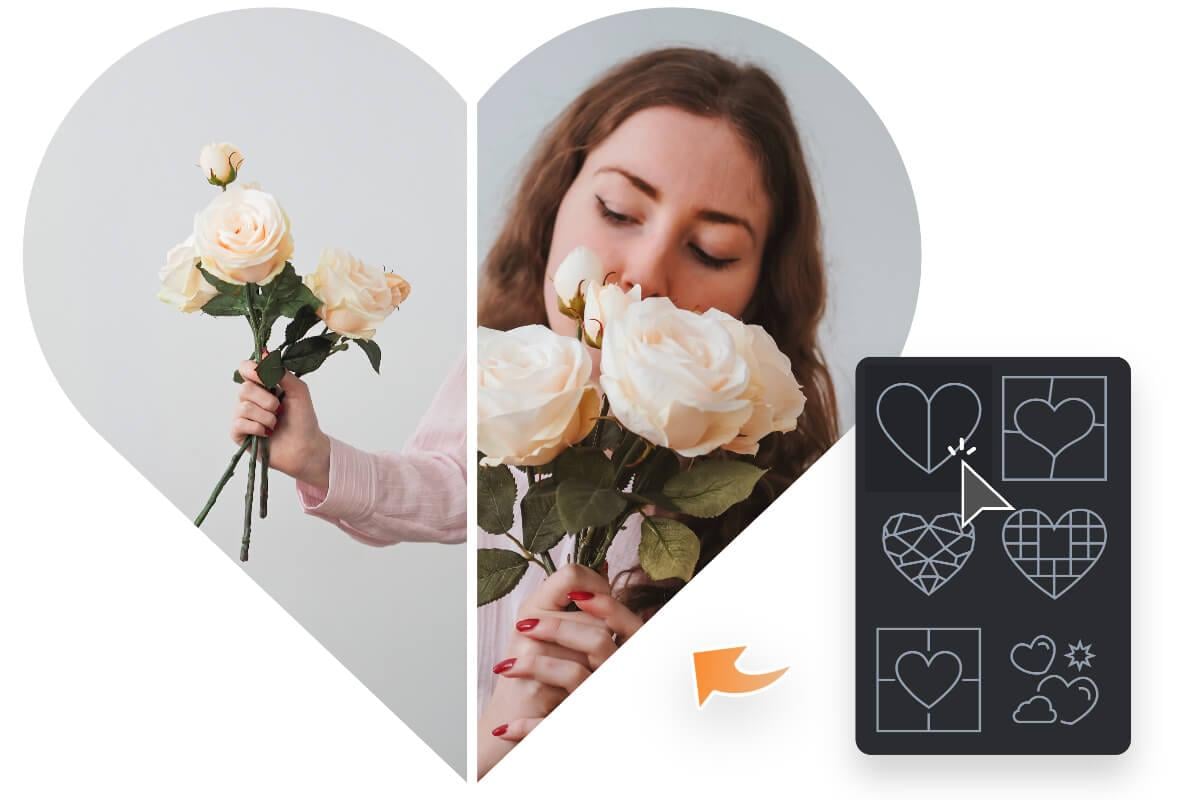 Combine flower and girl images into one