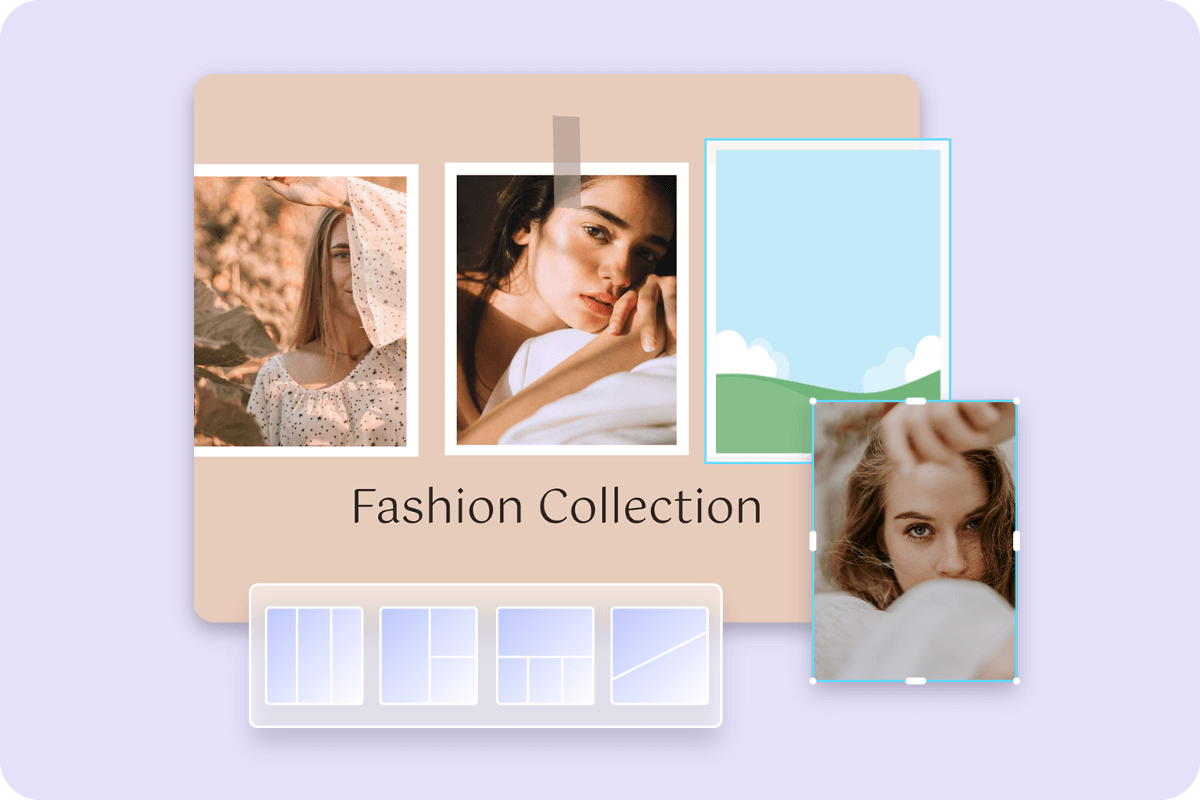 Combine multiple images to make photo collages online easily with Fotor photo editor