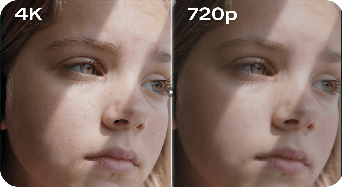 Comparison of a girl video in 720p and 4k