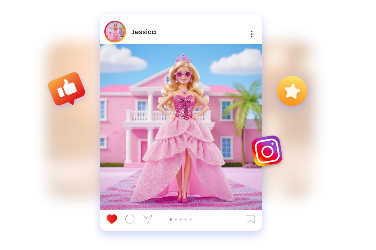 Content creator uses fotor ai doll generator to make stunning Barbie doll