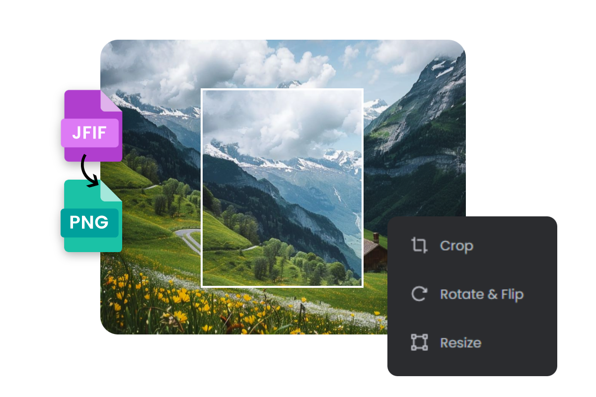 Continue editing png image of a beautiful landsacpe after converting