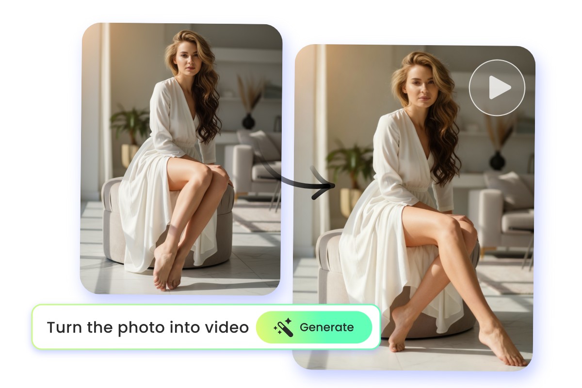 Convert AI generated foot images into videos with AI feet video generator