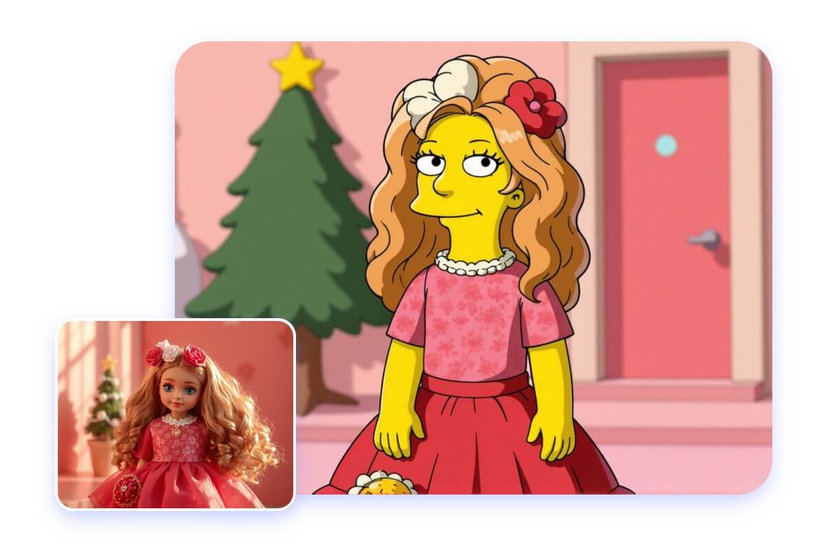 Convert a doll into a simpsons character in fotor
