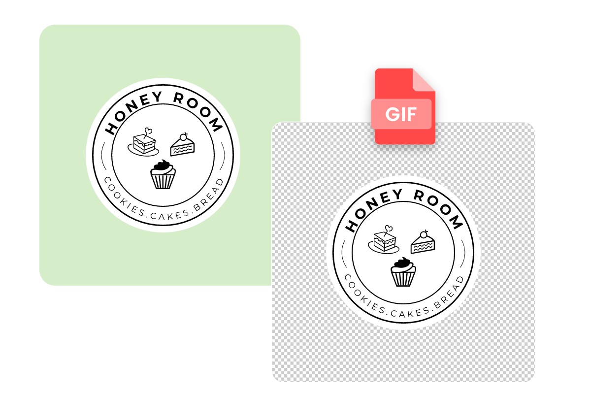 Convert a food logo jpg to transparent gif on fotor