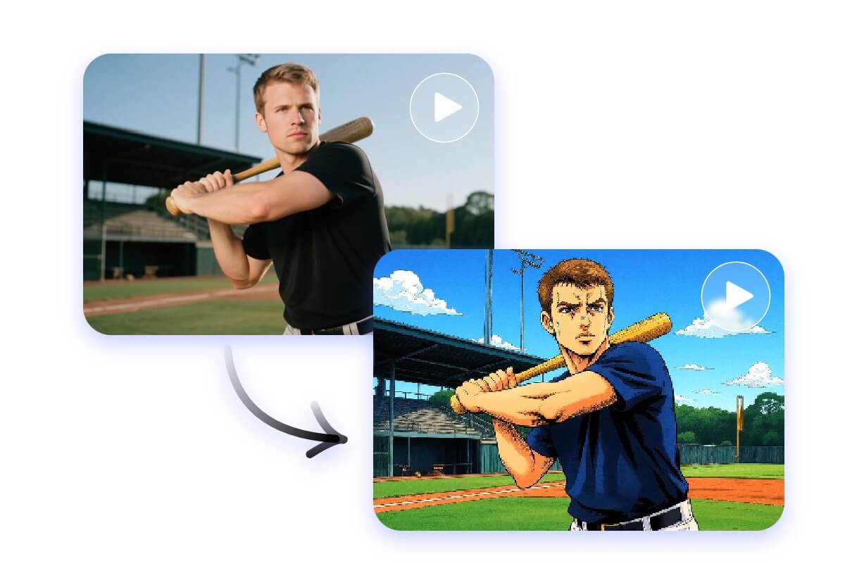 Convert a photo of a baseball player into jojo art style