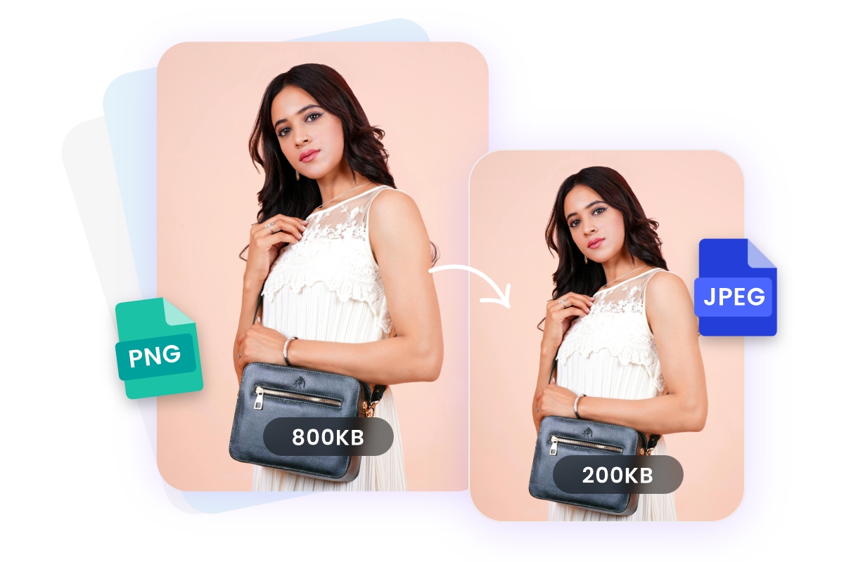 Convert a png image of a girl to png format to reduce the file size