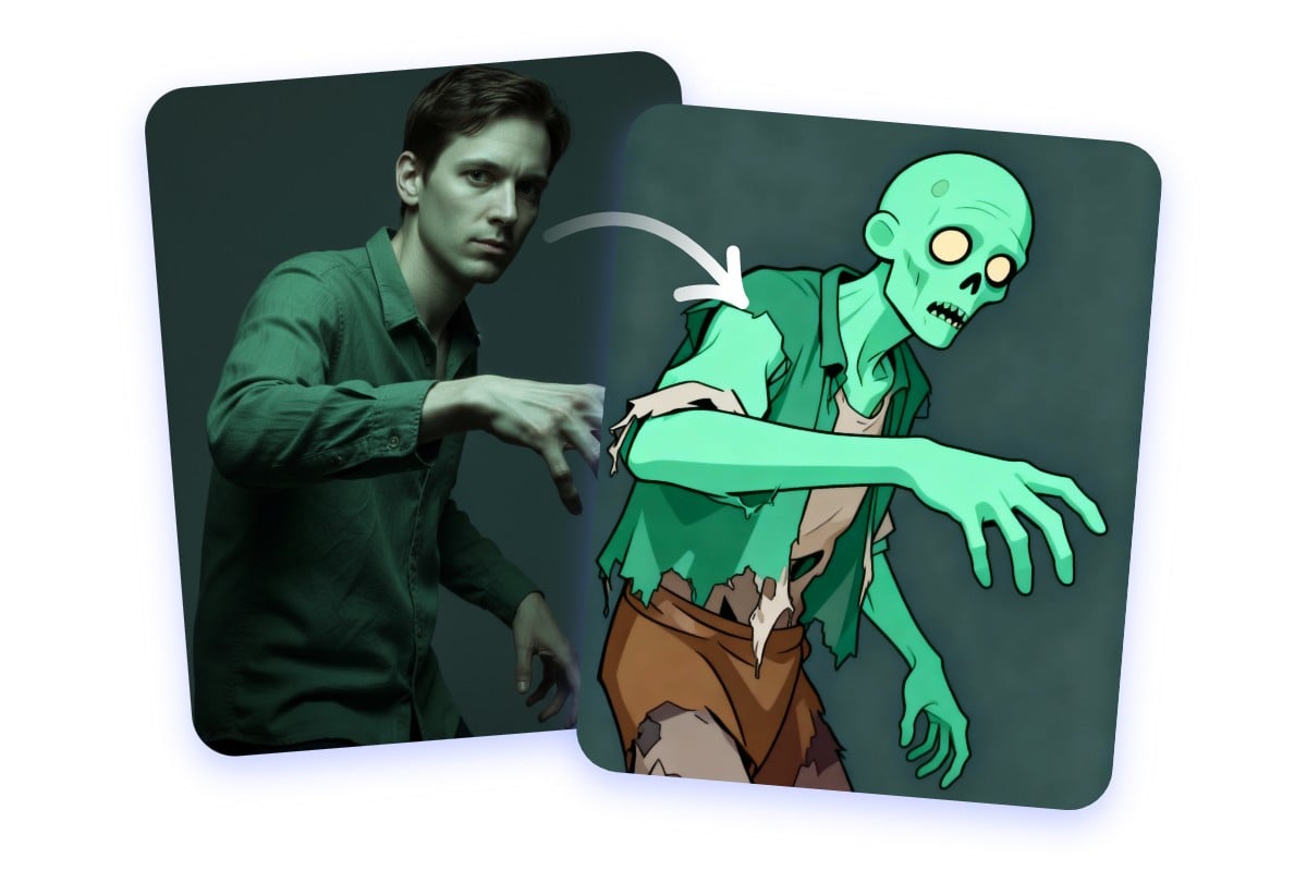 Transformer une photo réelle en zombie cartoon