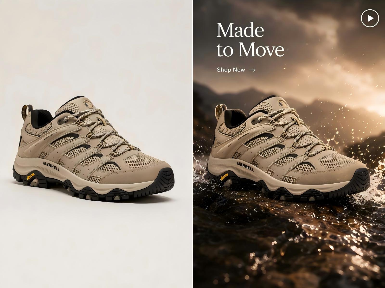 Convert a shoe visual to a product ad