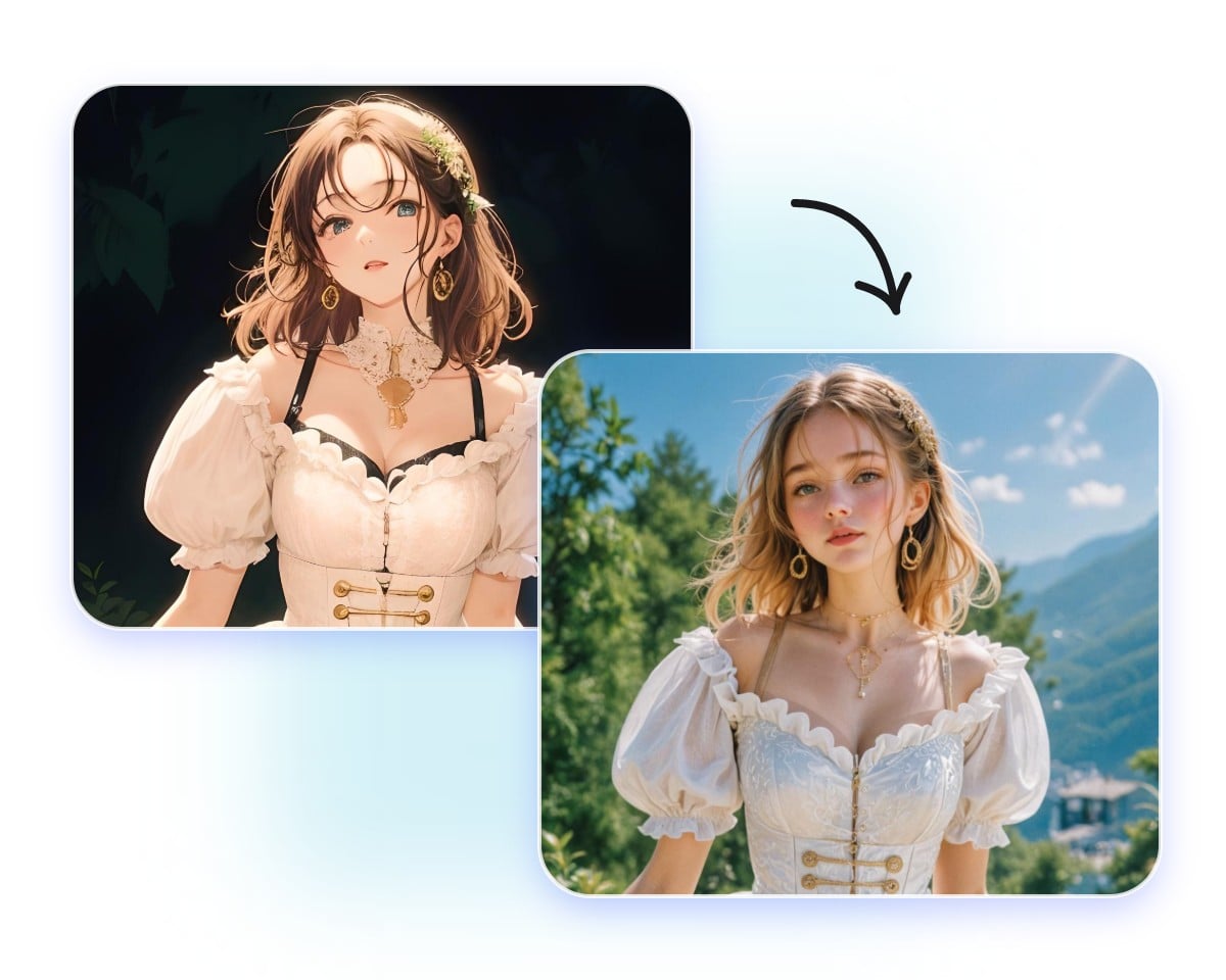 リアルスタイルを選択して生成